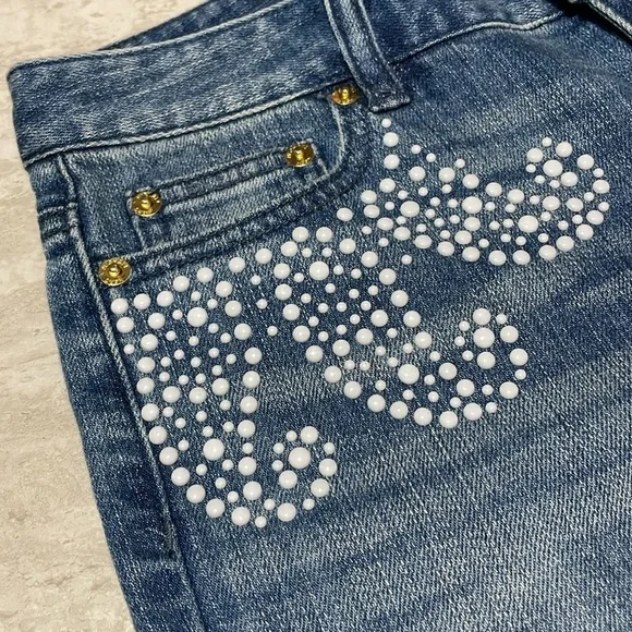 NWT Rare Micheal Kors Embroidered Skinny Jeans *4 - Picture 3 of 7